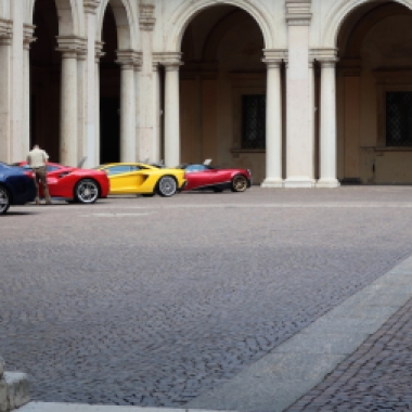 Fancy cars inside the courtyard